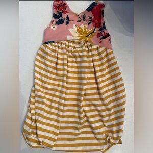 Floral and Striped Kids One Piece